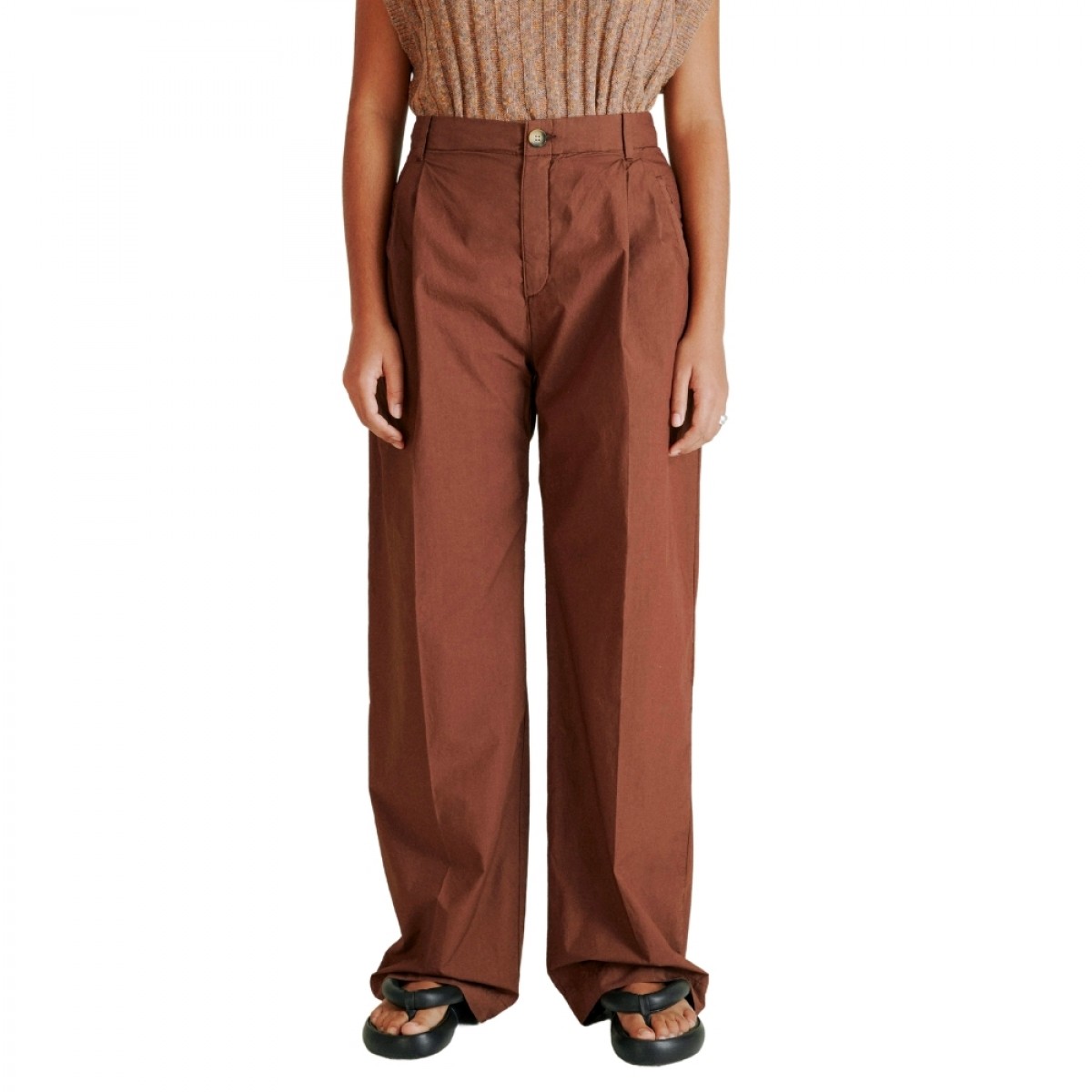lungo trousers - spicy brown - front