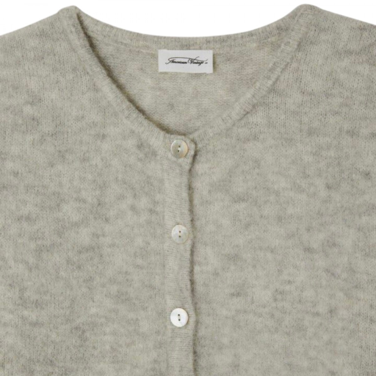 women's cardigan vitow - light grey melange - knapper