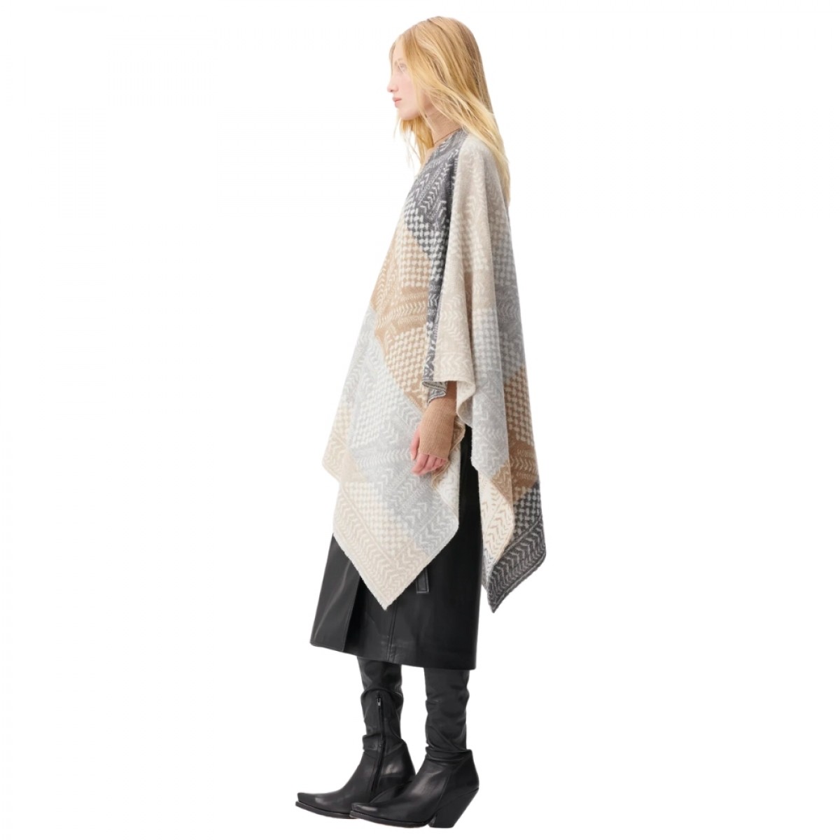 poncho pineo - heritage star multicolor - fra siden
