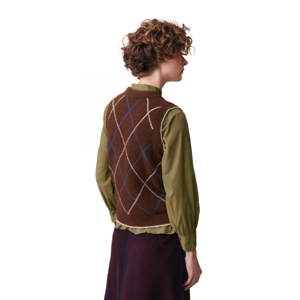 moismont sweater vest eddy no 234 - brown - ryg