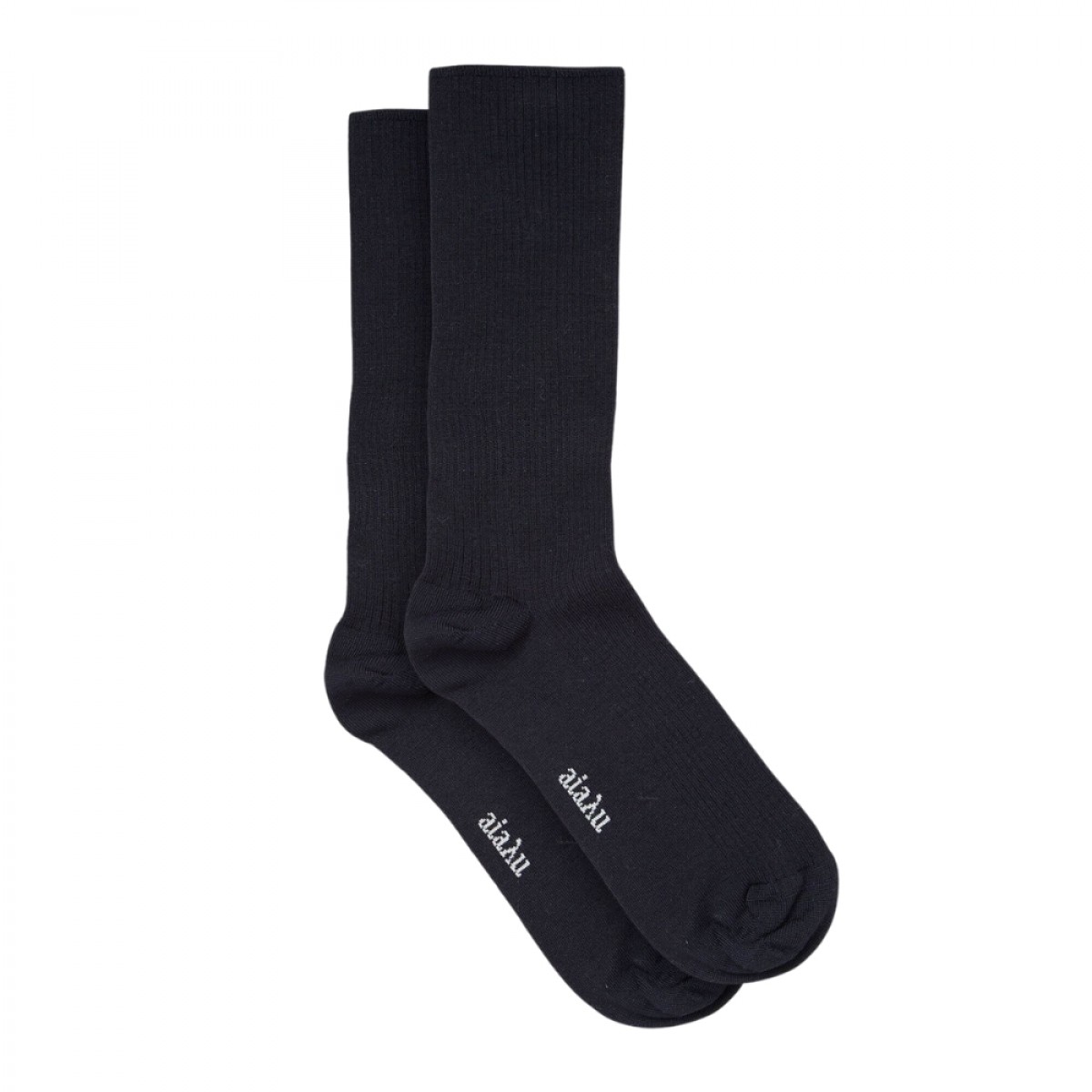 wool rib socks - navy