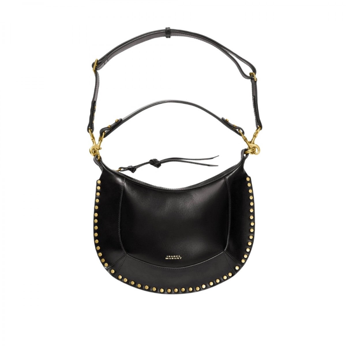 naoko leather shoulder bag - black - front