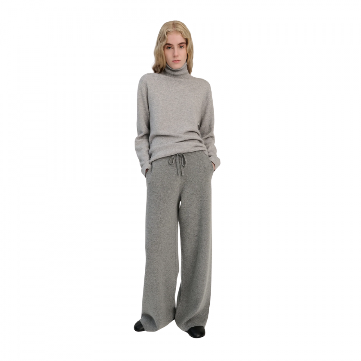 rhea drawstring pants - mid grey - look
