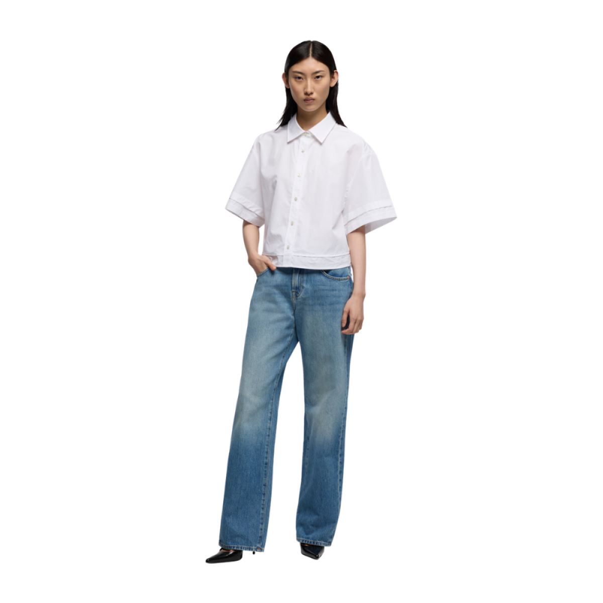 tess trouser skyfrost - denim blue 