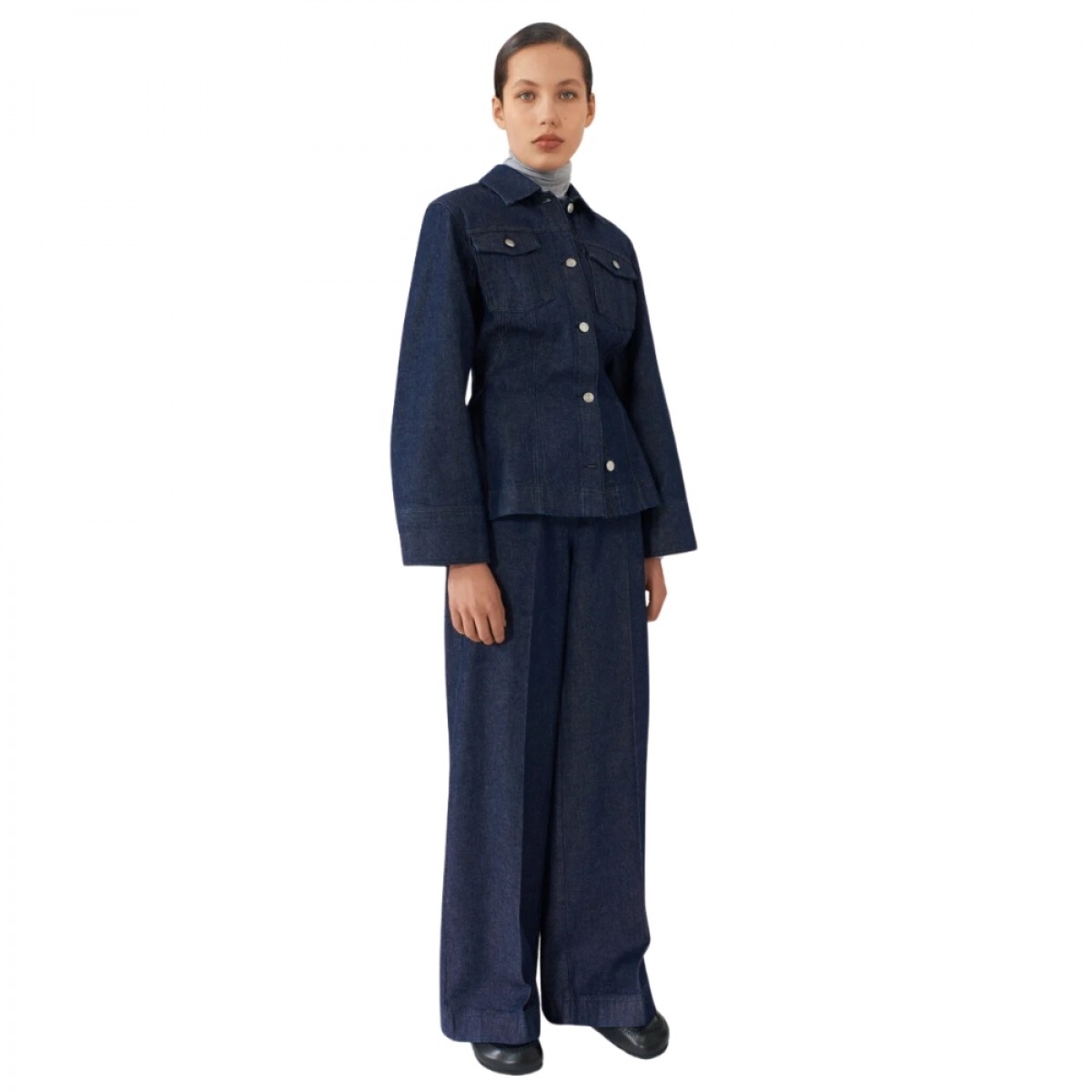 gracie shirt jacket - dark denim
