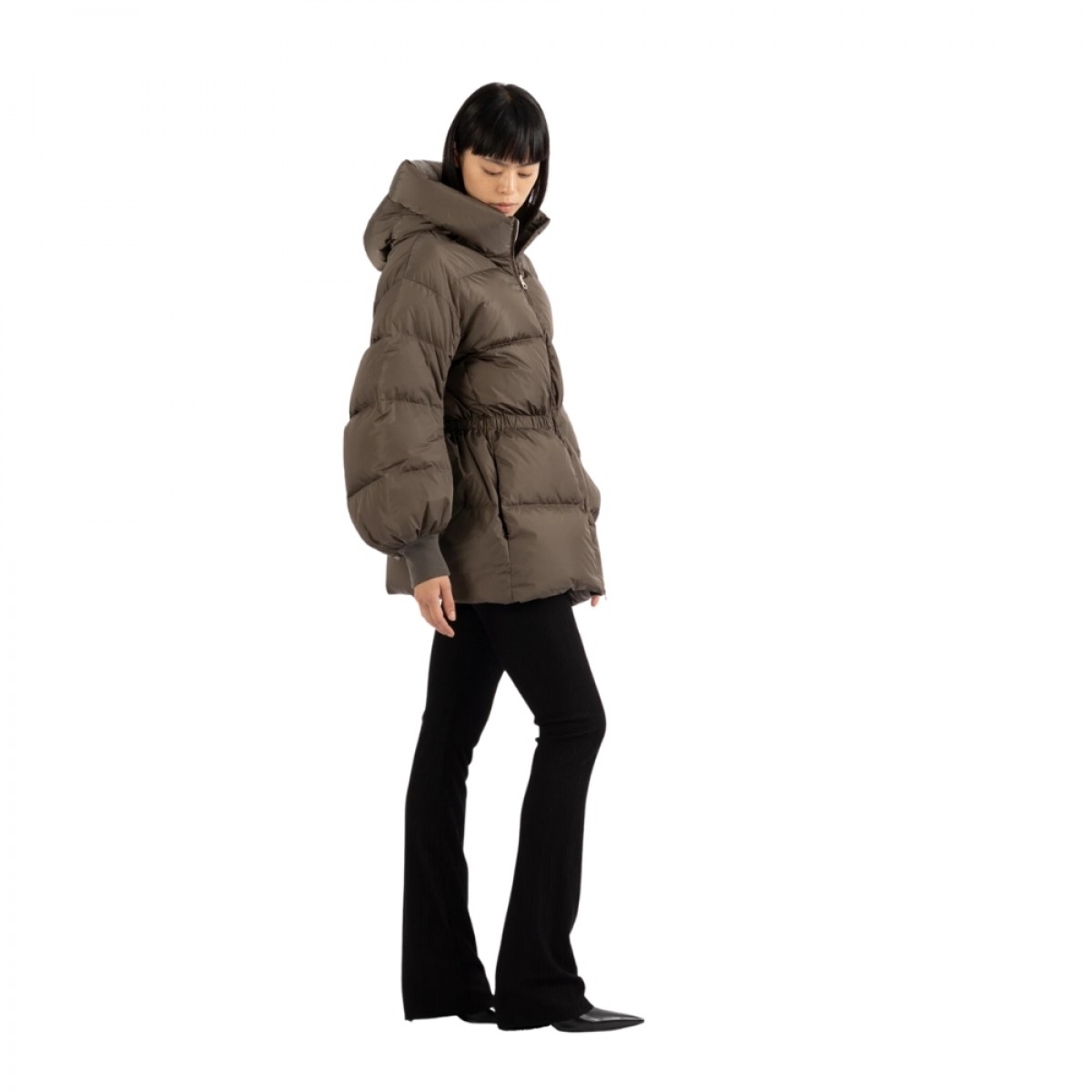 drawstring down jacket aza - foggy green - fra siden 