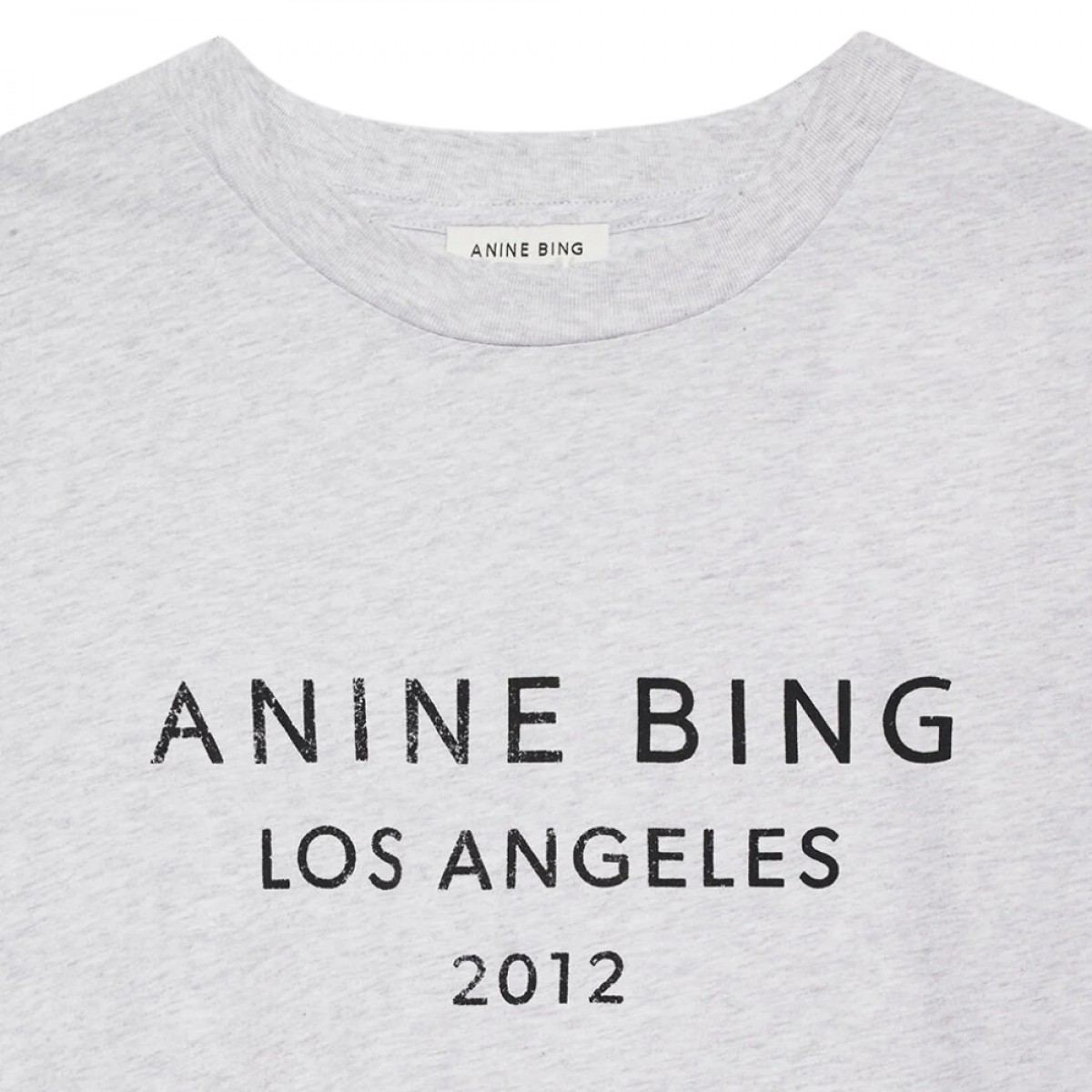 anine bing myers tee - heather grey - logo