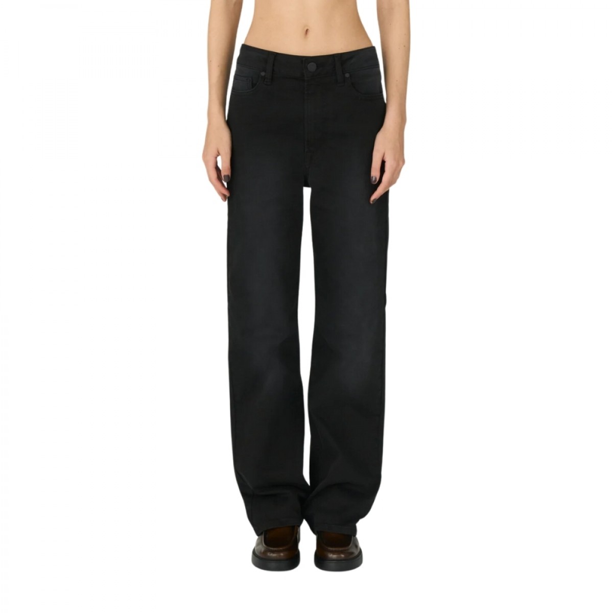 trw brown jeans - newark black - front