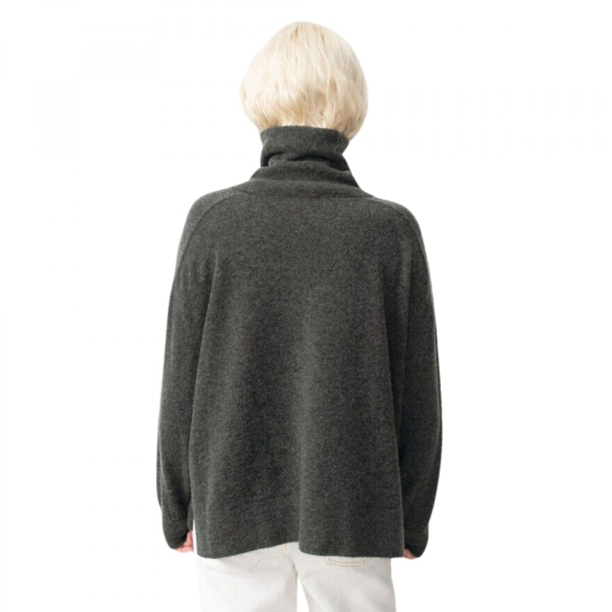 women's turtleneck raxow - charcoal melange - ryg