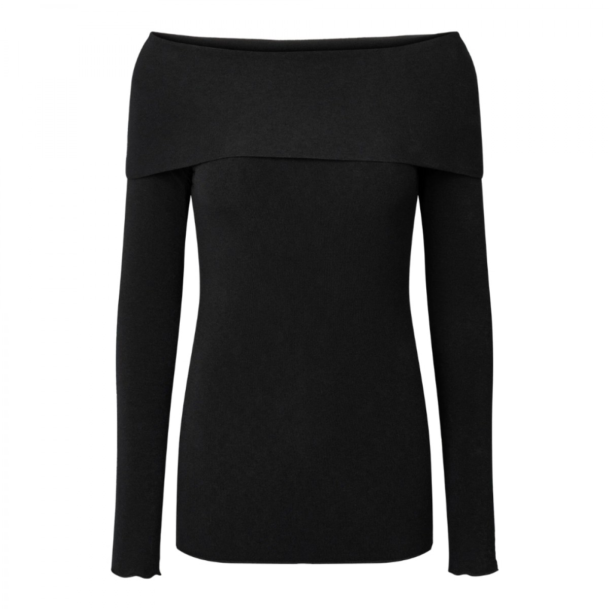 asha wool top - black - front