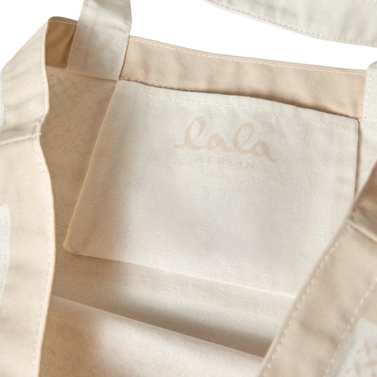 tote maja - heritage stripe cream - logo