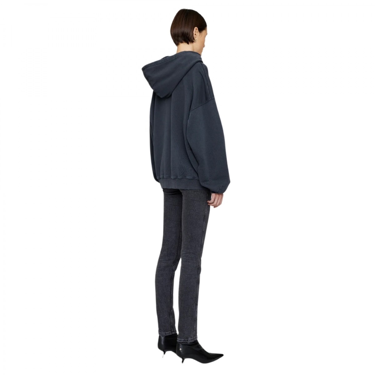anine bing harvey sweatshirt - washed black - ryggen
