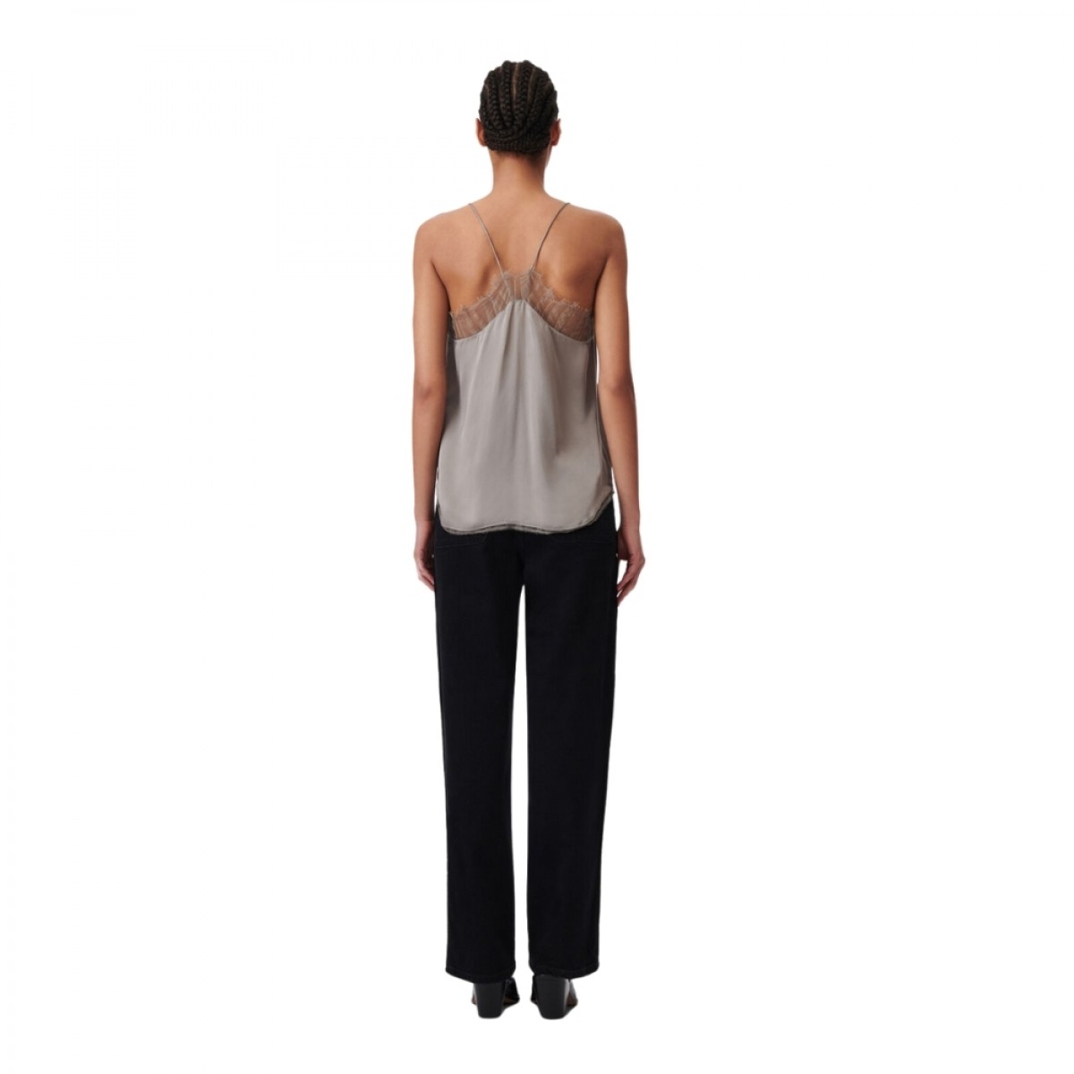 berwyn silk camisole - grey - ryg