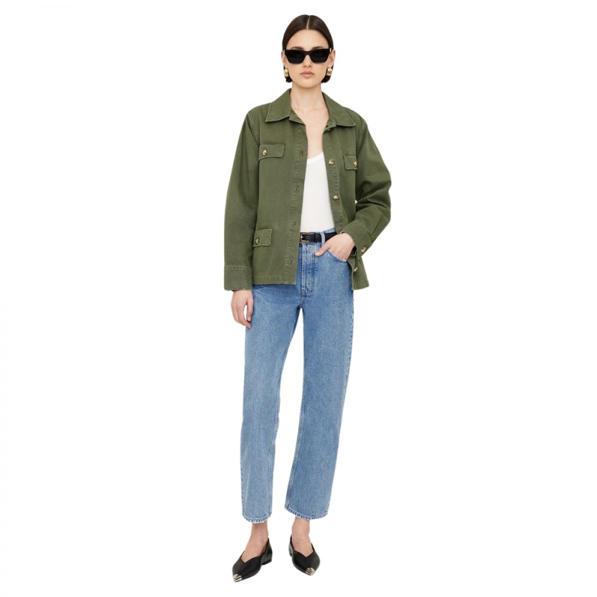 anine bing corey jacket - army green