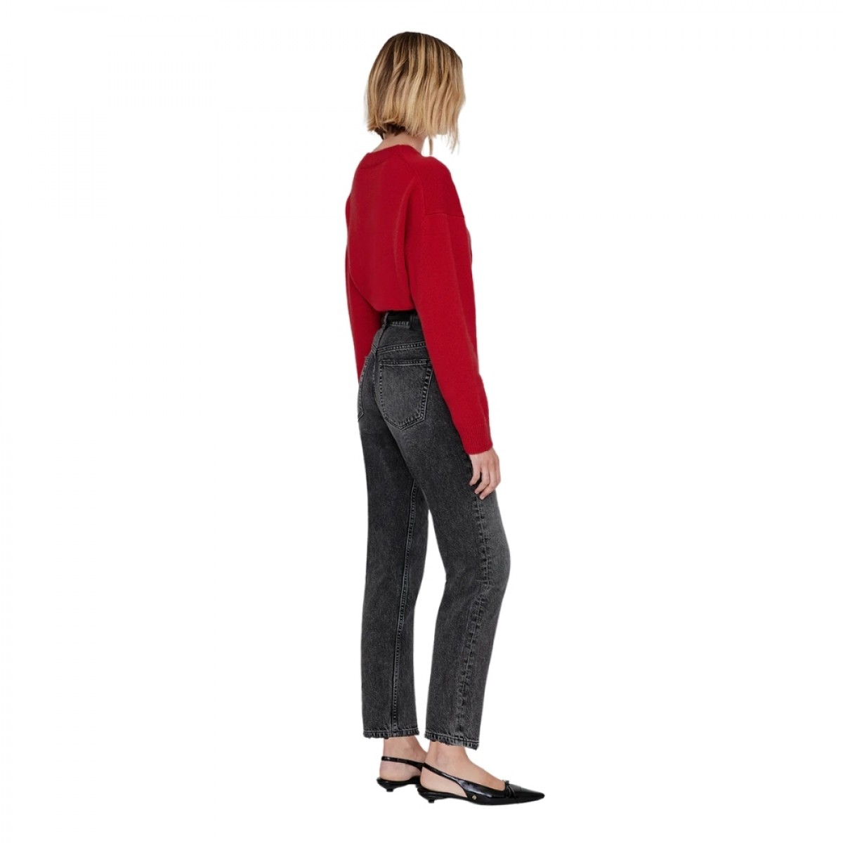 anine bing lee crew sweater - scarlet red - fra siden