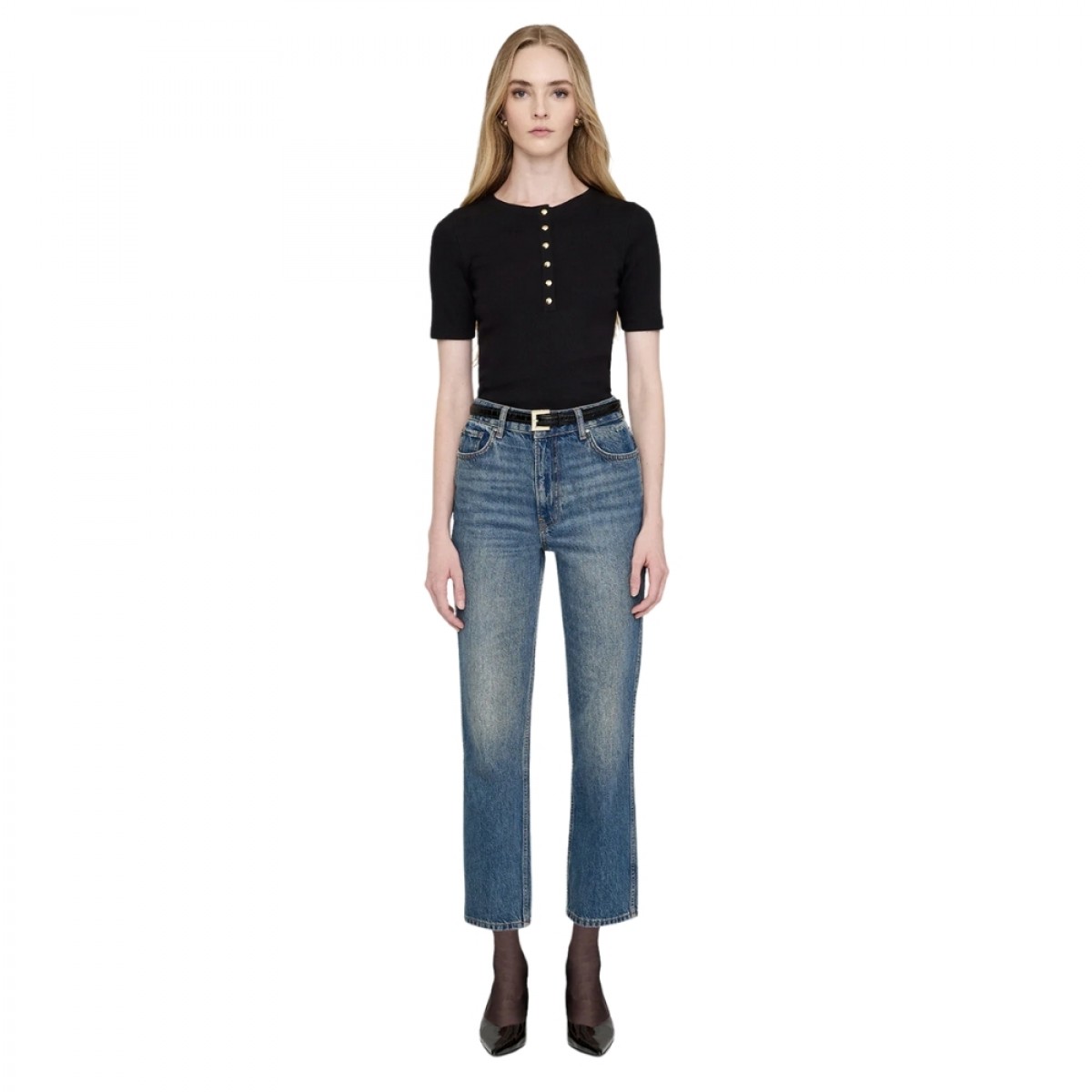 anine bing alessia tee- black