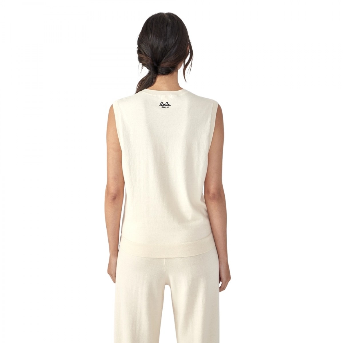 knit vest kasia - cream - ryg