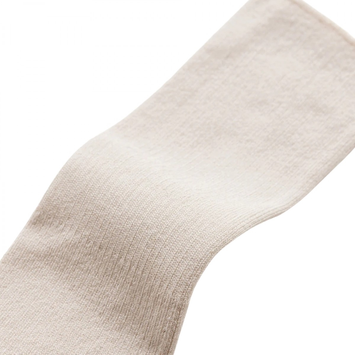 cotton rib socks - milk - rib