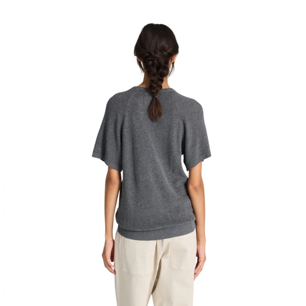 karen knit tee - dark grey - model ryg