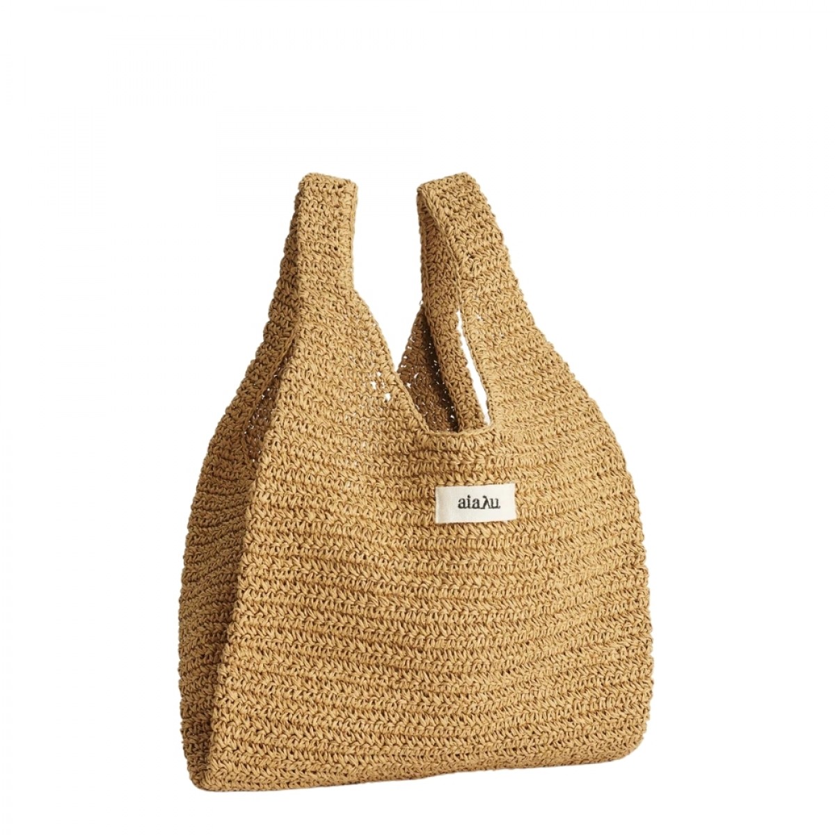 sophia straw bag small - pure natural - front