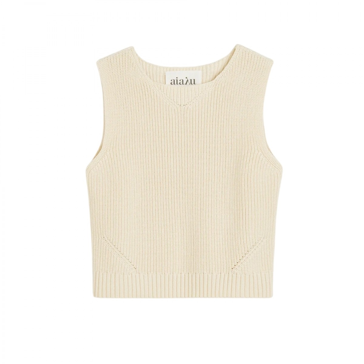ena knitted top - ecru - front
