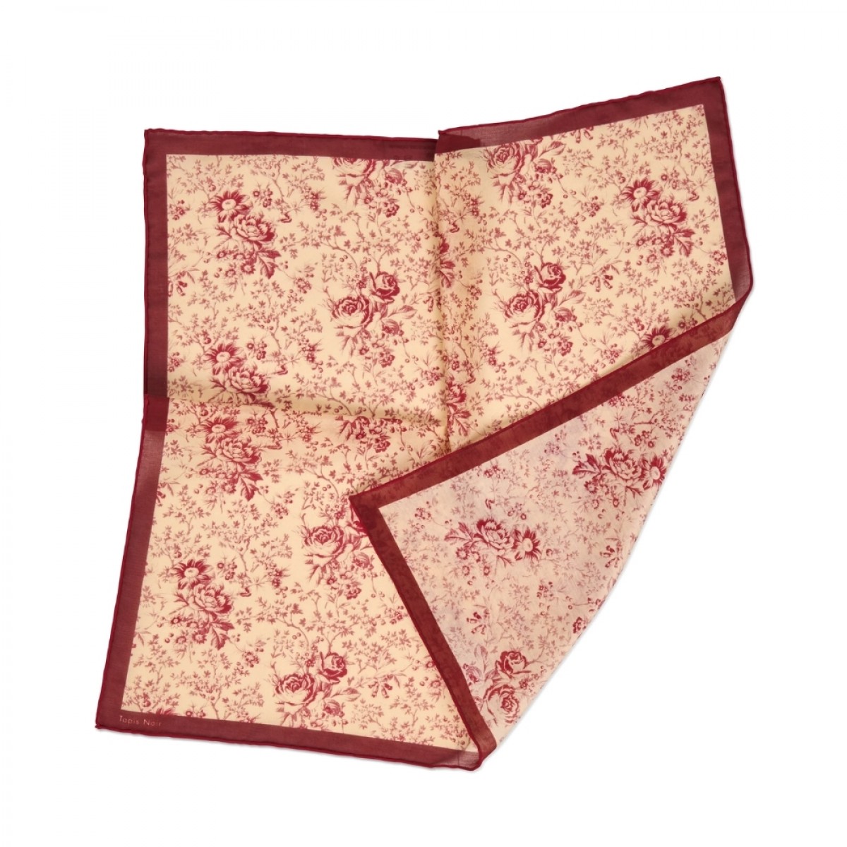 handkerchief pink toile - red - print
