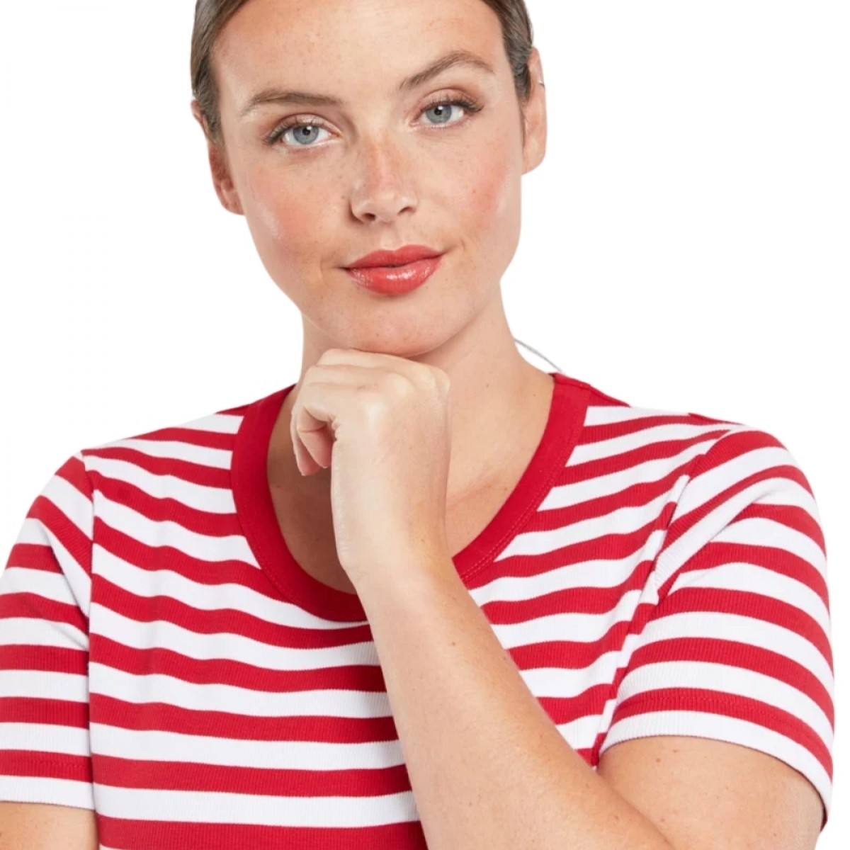 sailor t-shirt hillion women - red/white - model front