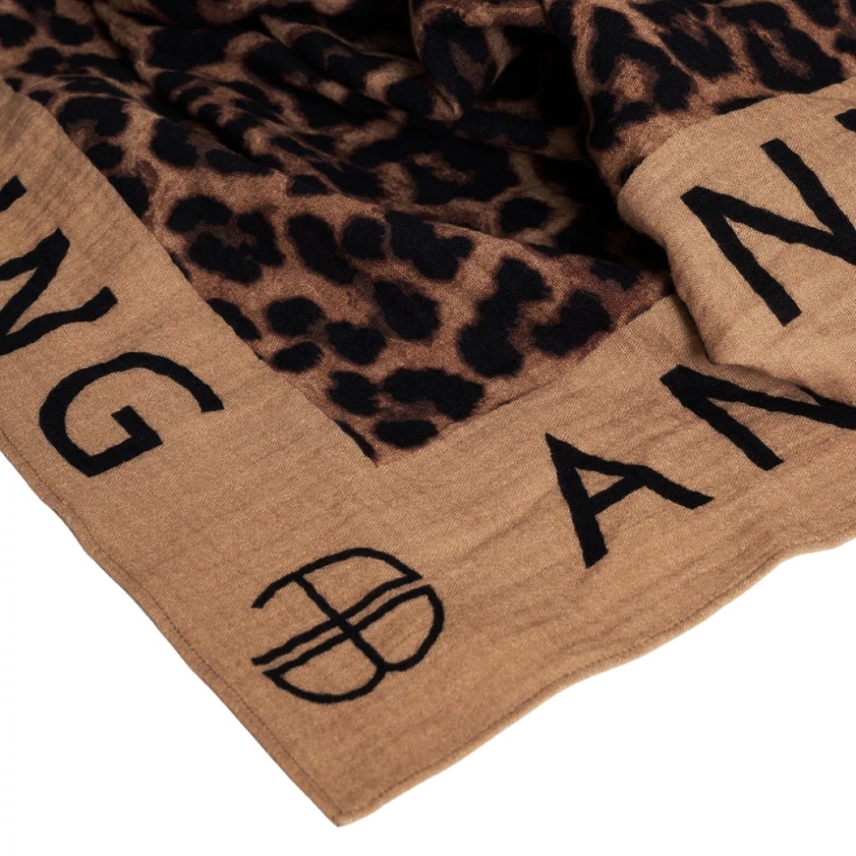 anine bing eliza sarong tan and brown - leopard - logo
