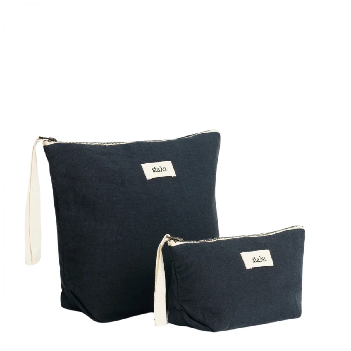 pouch linen mini - navy - look