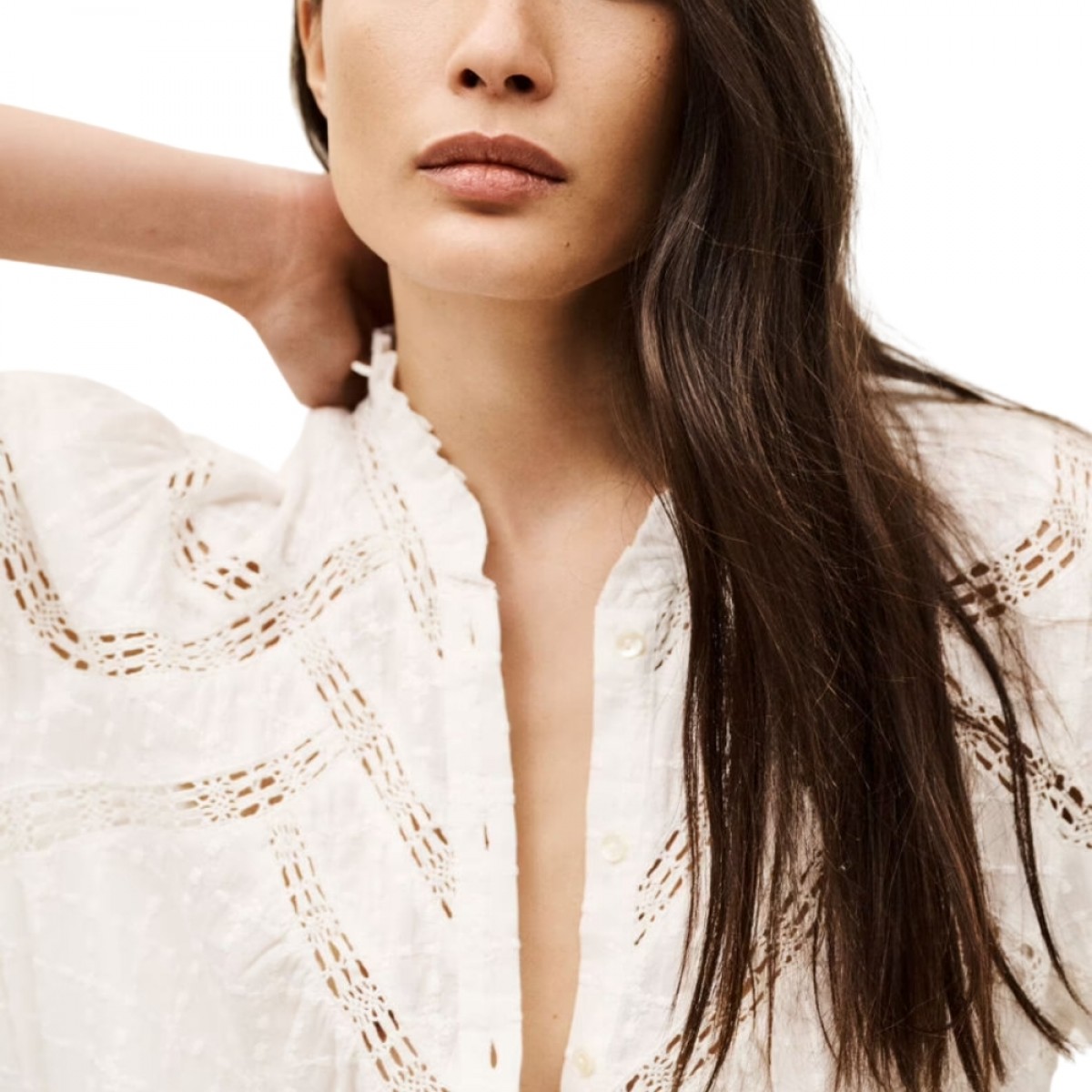 shirt brona - ecru - hals