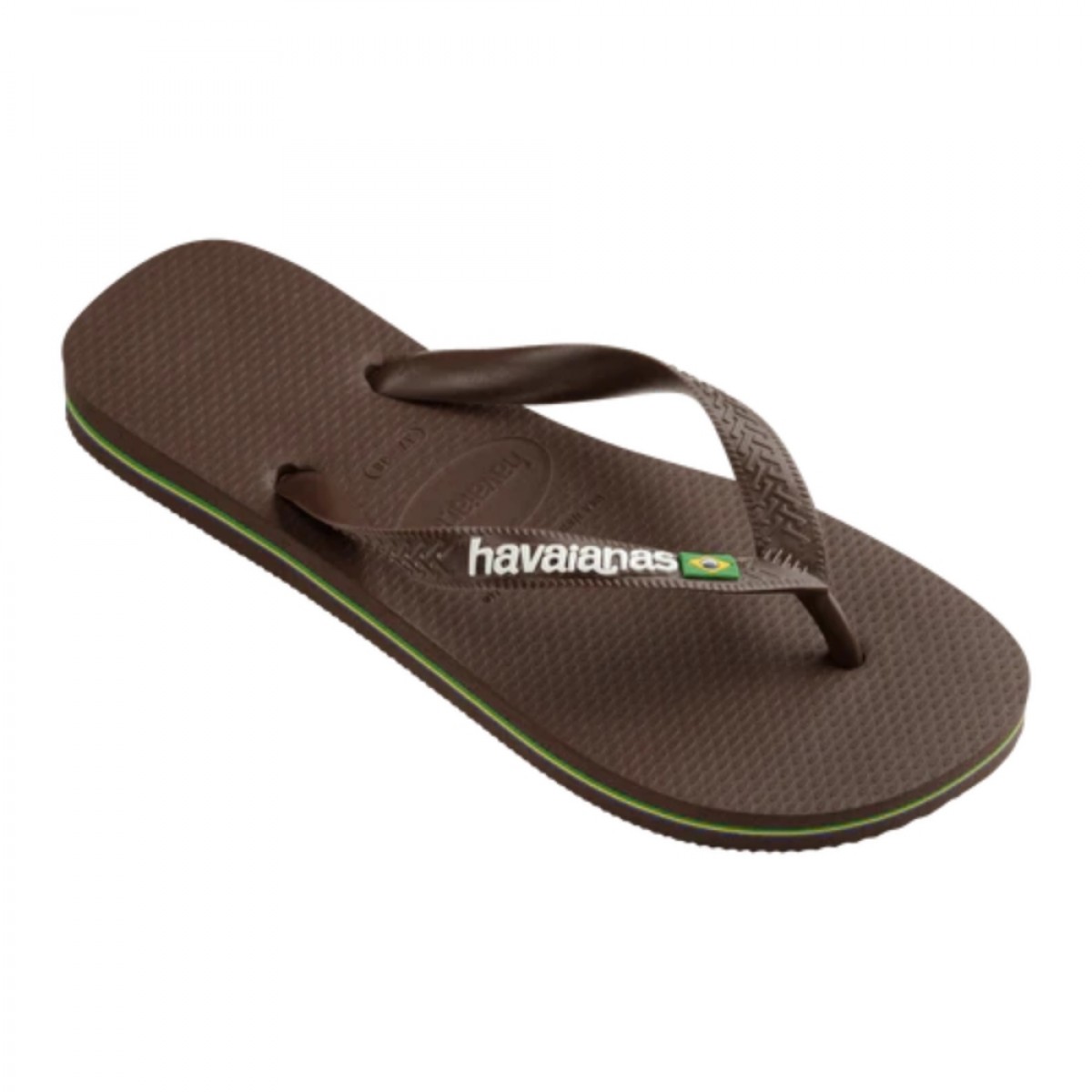 havaianas brasil logo - dark brown - oppefra
