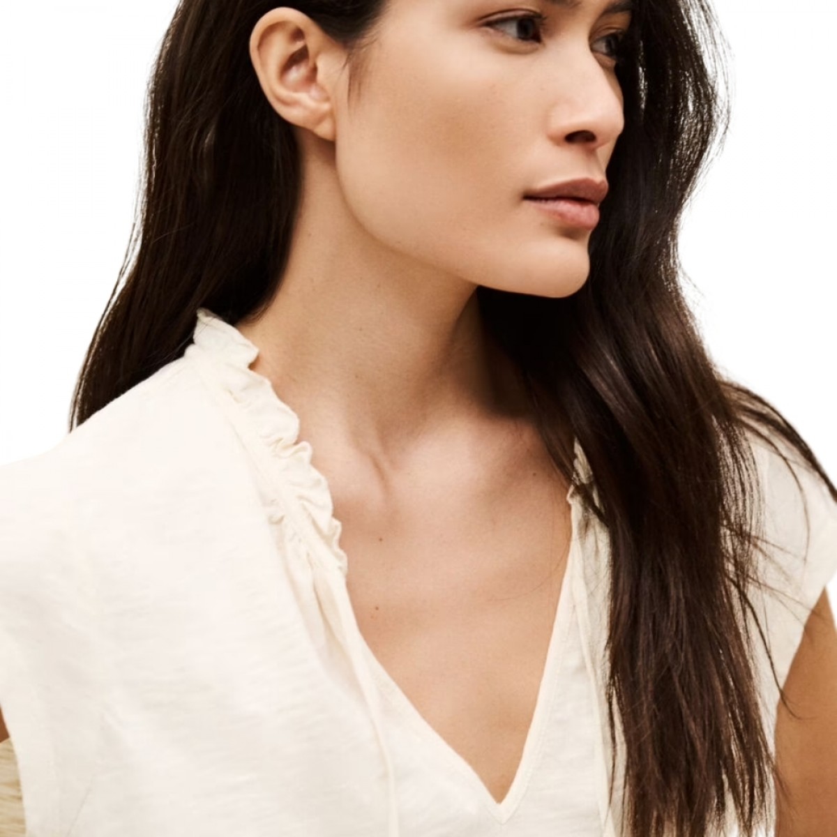 top very - ecru - hals 