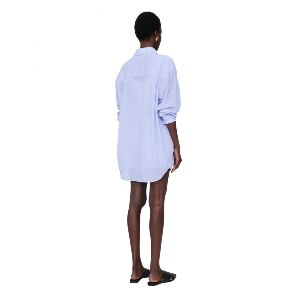anine bing plaza shirt - blue and white mini stripe - ryg