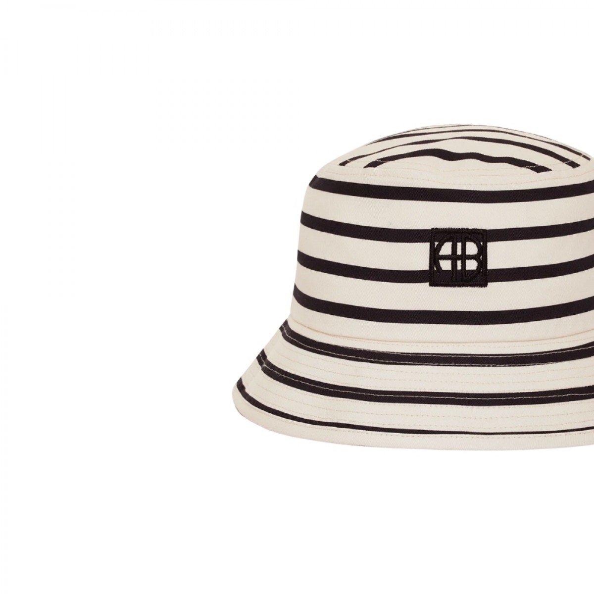 anine bing nicks bucket hat - black stripe - logo