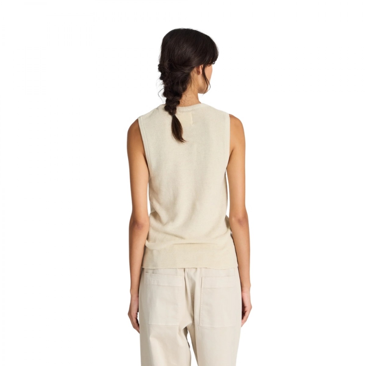 sofie knit tank - ecru - ryg