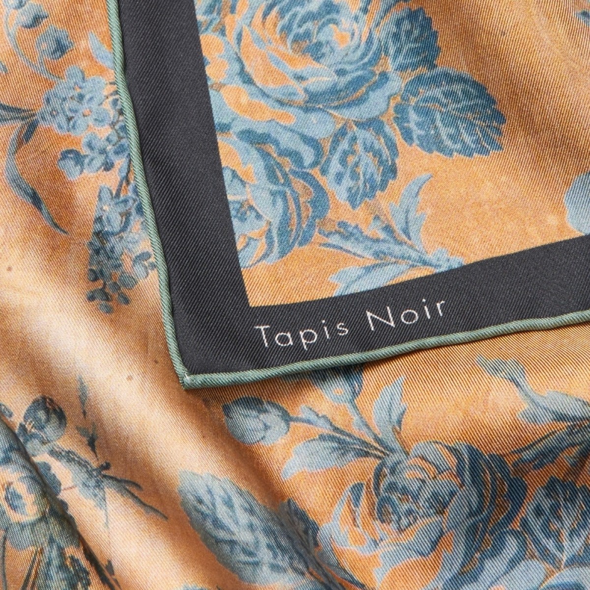 classical dahlia scarf - blue - logo