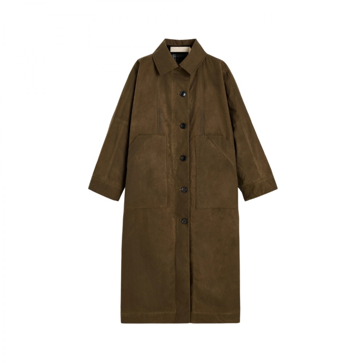 aiayu jay coat oilskin - bark - front