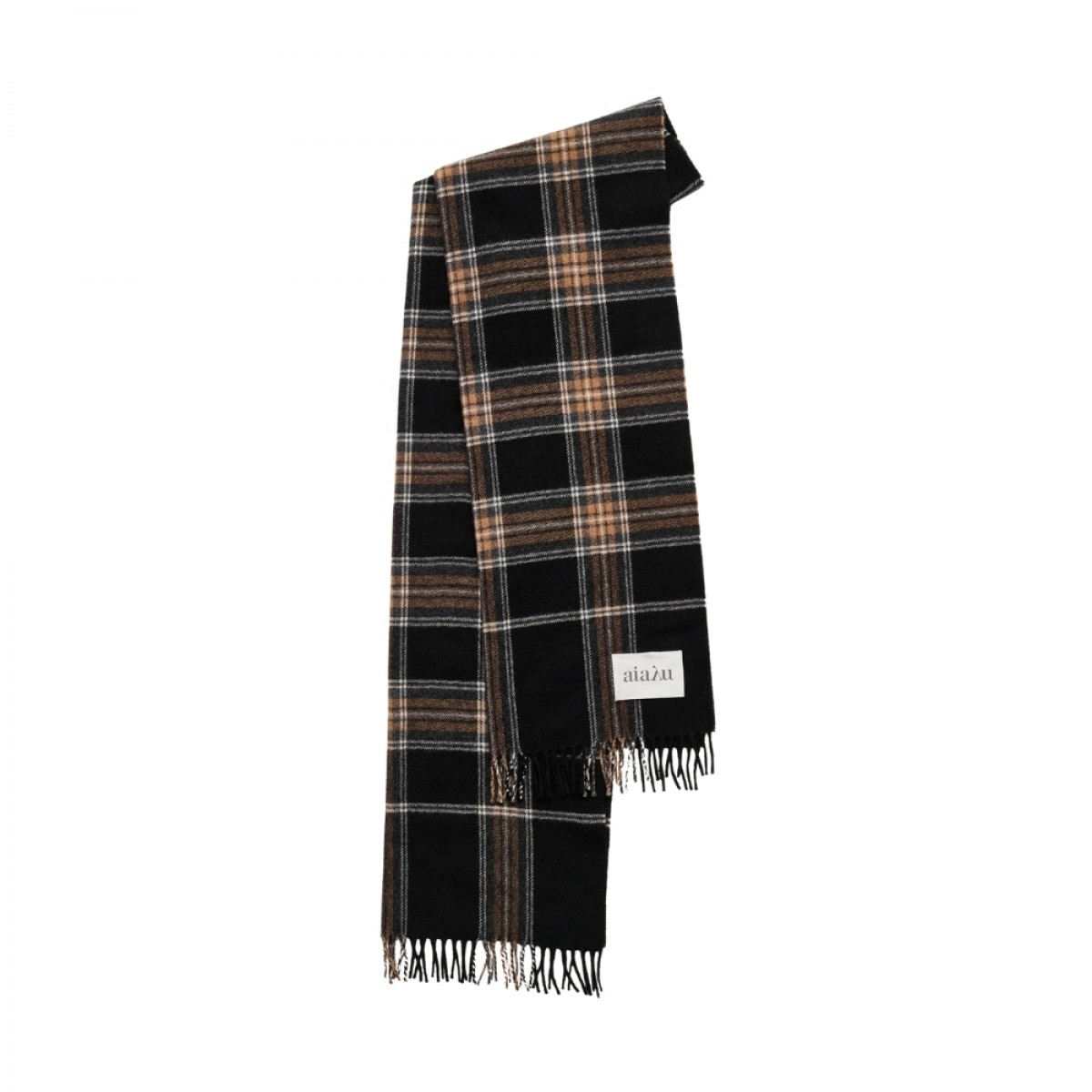 aiayu kaya wool scarf - mix black - front