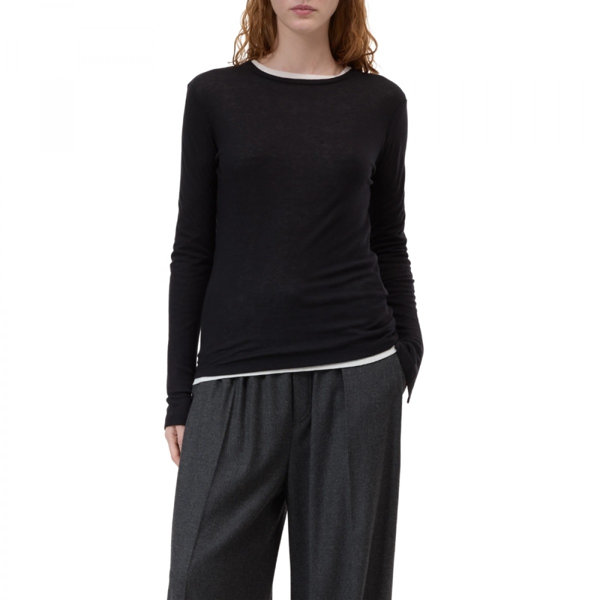 closed longsleeve t-shirt - black