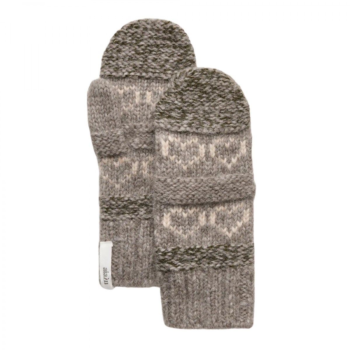 aiayu mei mittens wool - mix bark