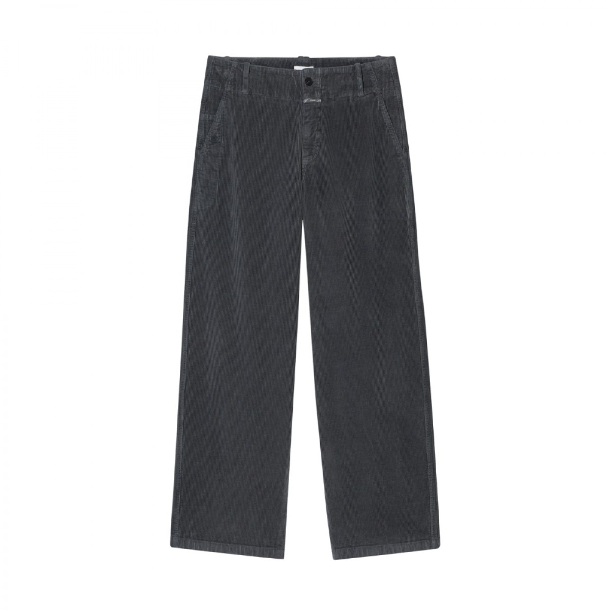 closed selma corduroy pant - cosmic grey - front