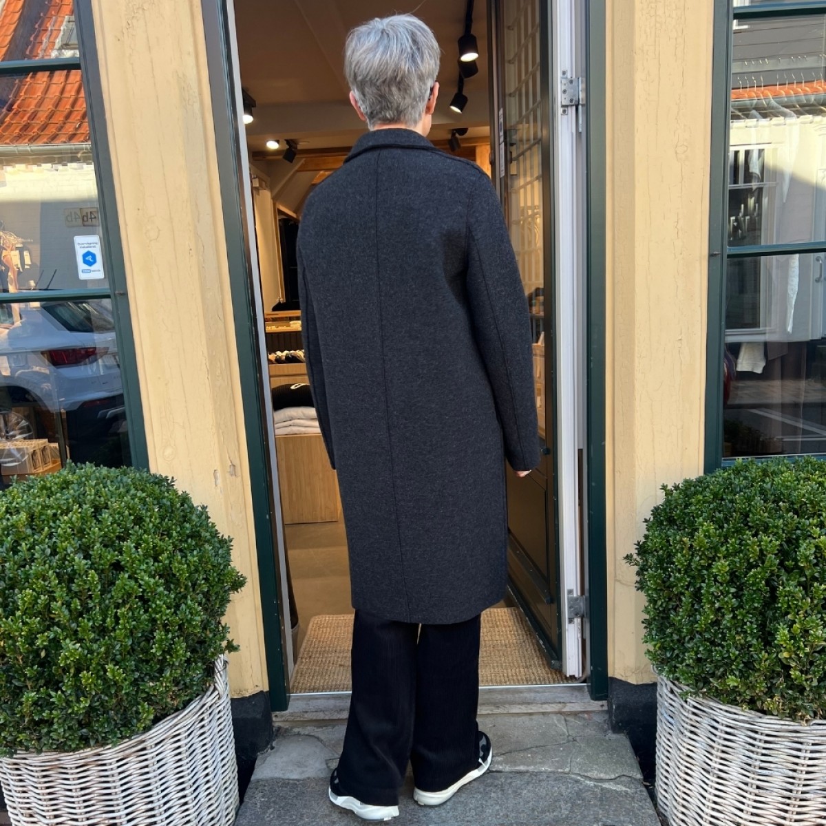 women overcoat boiled wool - anthracite - ryg