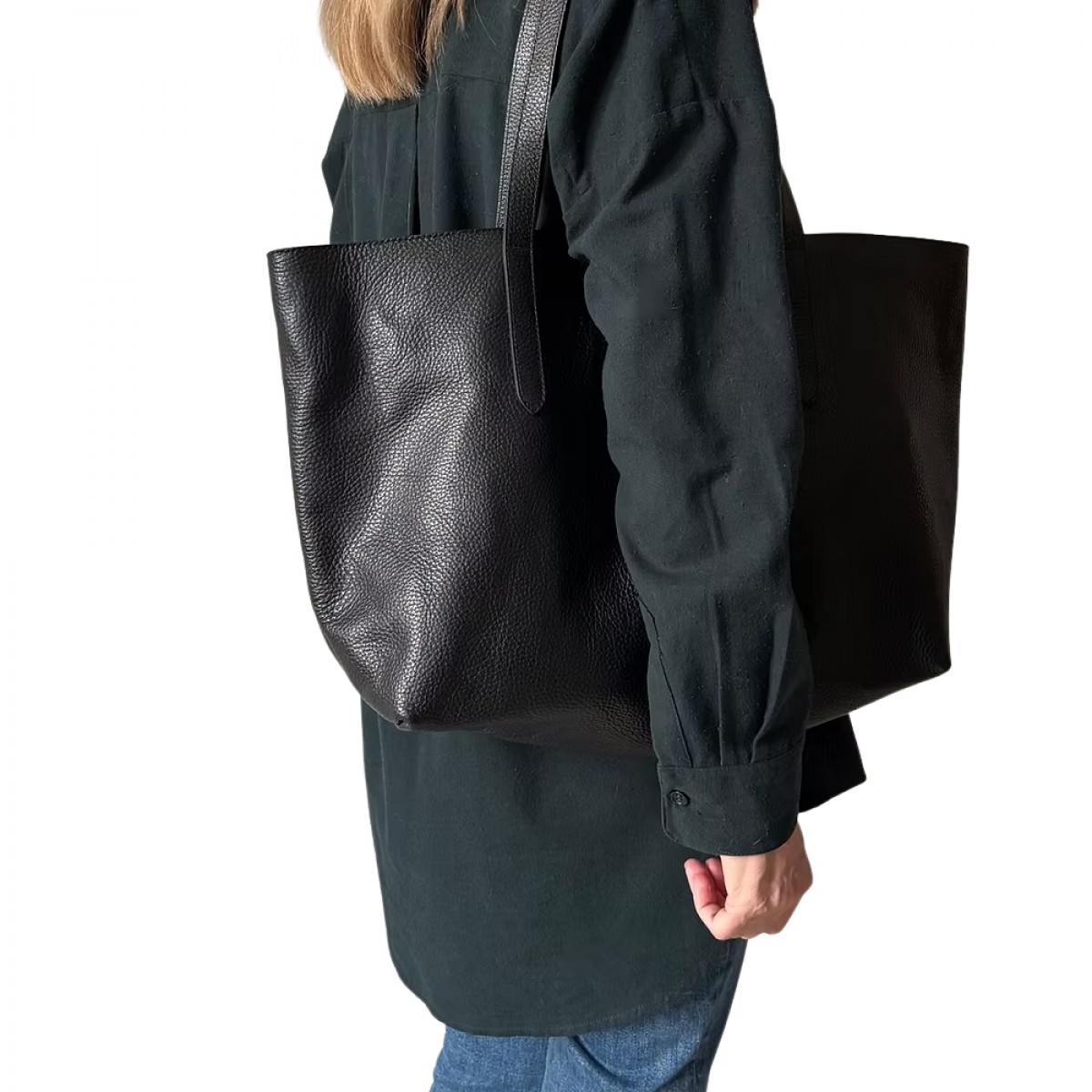 karin large tote bag - black - look
