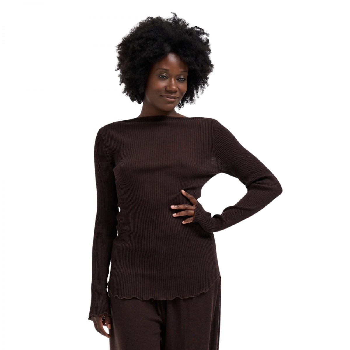 elegante blouse - dark brown