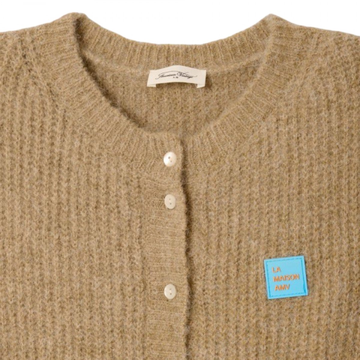 women's gilets east - sand melange - logo 