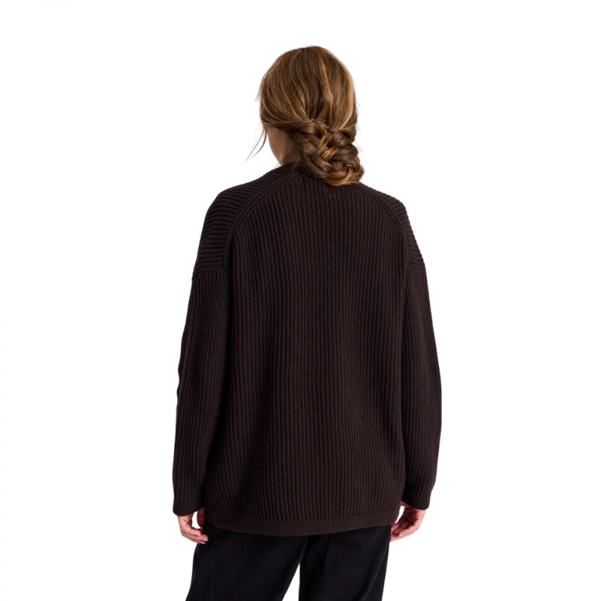 mette cardigan lambswool knit - mulch - ryg