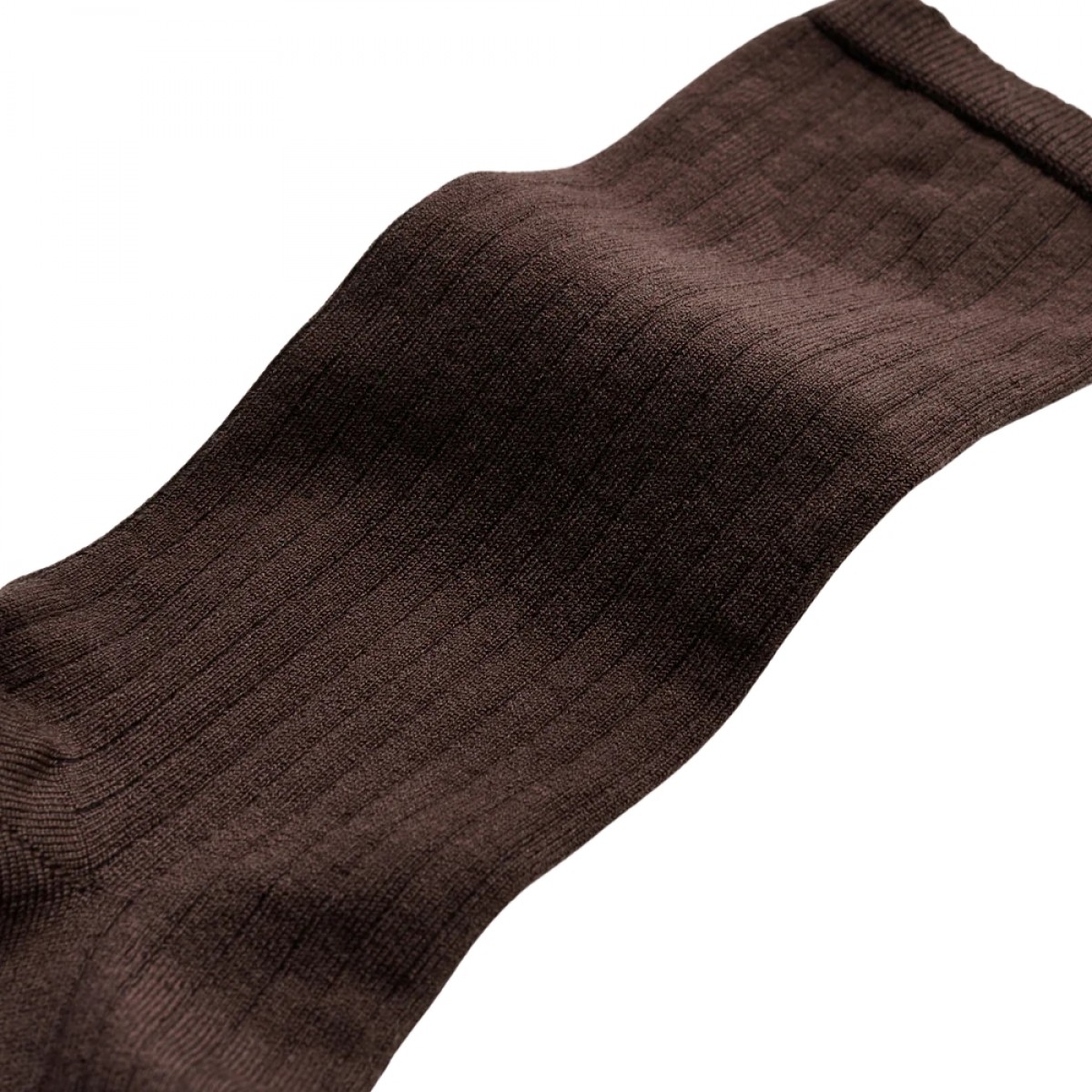  aiayu silk rib socks - walnut - rib