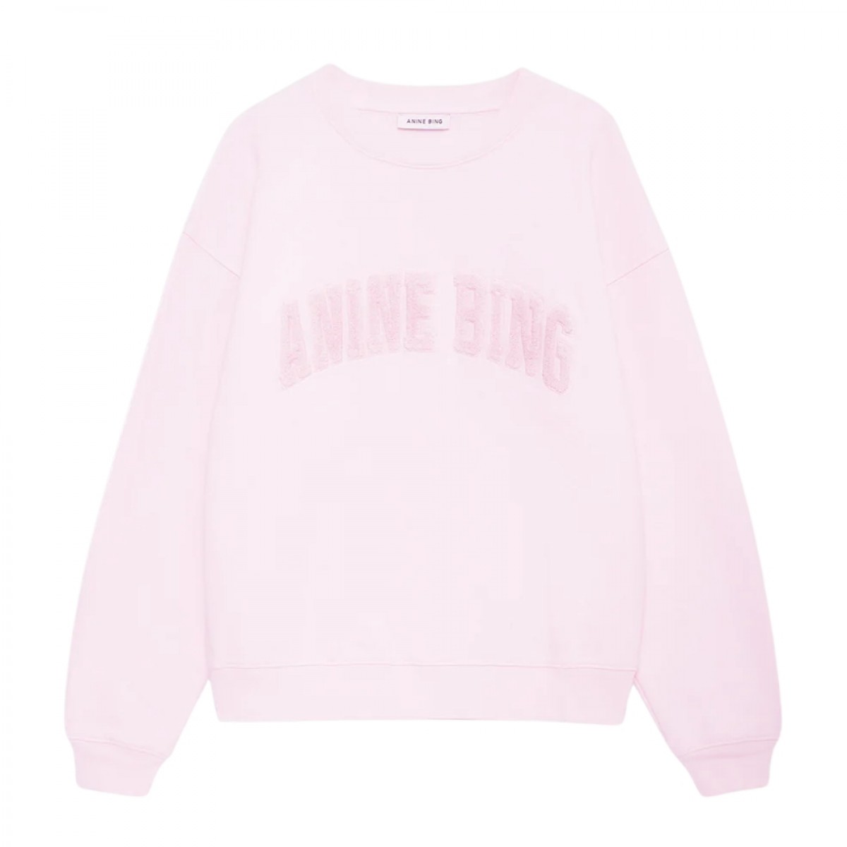 anine bing spencer sweatshirt - powder pink - front