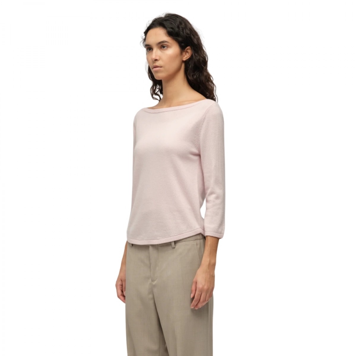 women's boat neck - baby pink - look