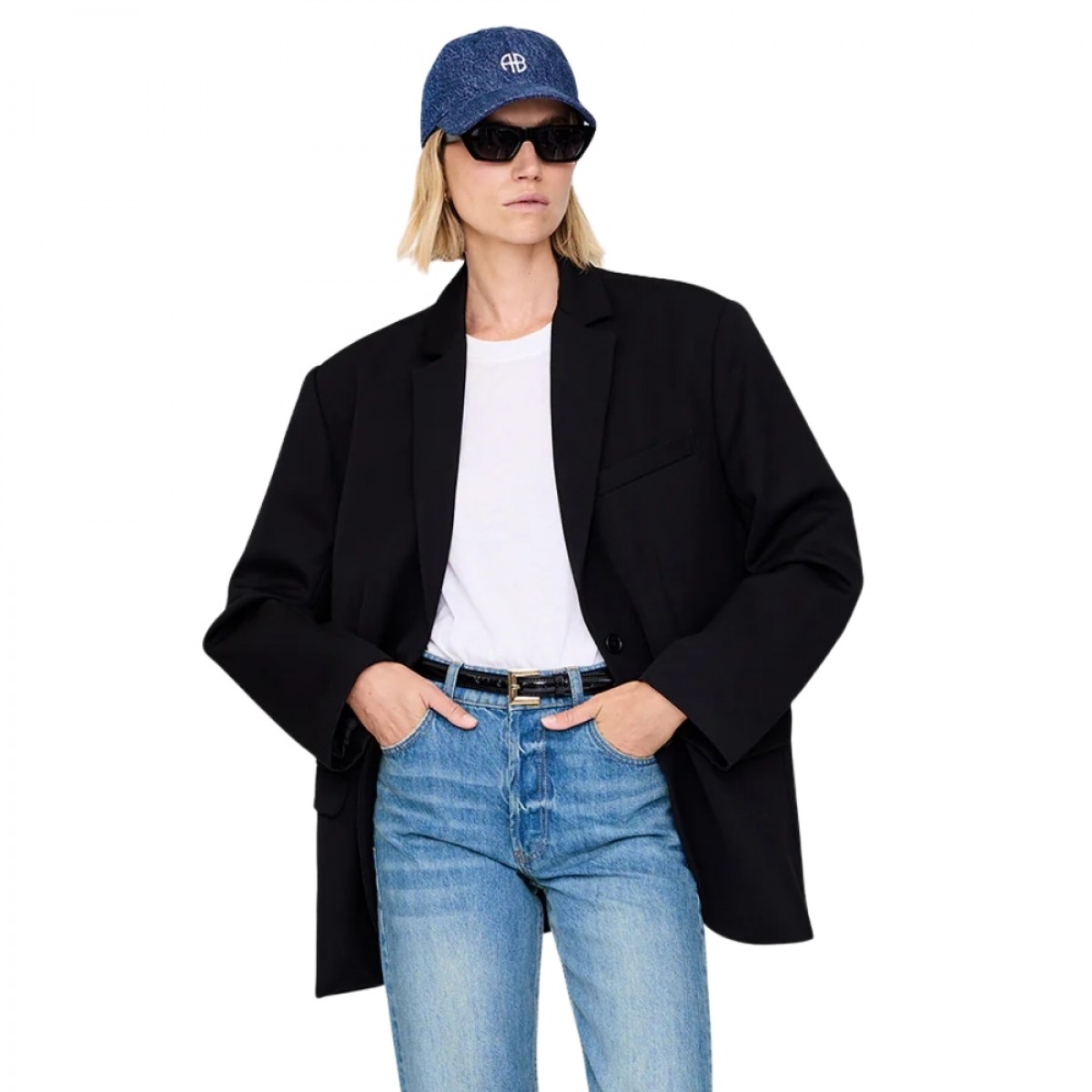 anine bing jeremy baseball cap - clean indigo - look